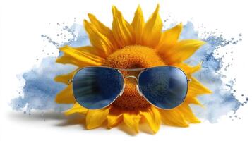 Sunflower sunglasses with blue lens photo
