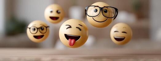 A group of emoticions with different expressions photo