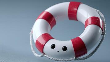 A life preserver with a smiley face on it photo