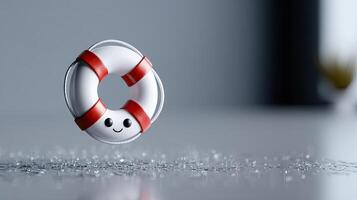 A life preserver floating in water photo