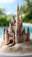 A castle on a plate with sand photo