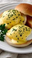 A plate of eggs benedict photo