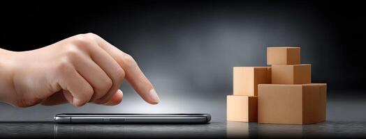 Mobile commerce and e-commerce photo
