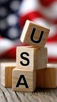 Usa and usa flag photo