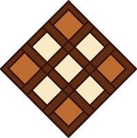 Flat Chocolate Square Pattern In Brown Geometric Style Art vector