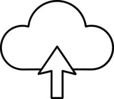 Illustration of Cloud Upload Line Art for Internet Publishing and Digital Sharing vector