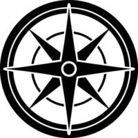 Compass Icon Filled Silhouette Illustration for Direction and Navigation vector