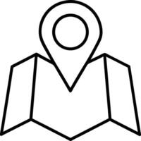 Map Line Art Icon for Interactive Mapping and Location Tracking vector