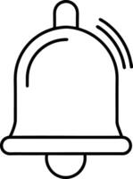 Notification Bell Line Art Icon for App Alerts and User Engagement vector