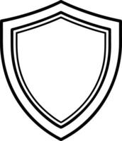 Line Art Shield Illustration Design for System Defense and Online Safety vector