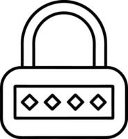 Illustration of Password Line Art for Online Security and Private Information vector