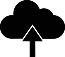 Illustration of Cloud Upload Filled Silhouette for Internet Publishing vector