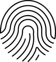 Fingerprint Line Art Icon for Advanced Biometric Systems and Digital Security vector