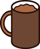 Art Of Cocoa Mug In Flat Clean Design With Warm Style vector