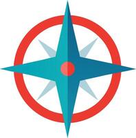 Compass Illustration Design Travel Guidance Minimal Colored Flat Direction vector