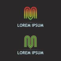 Dynamic M Letter Design with Abstract Logo Style vector
