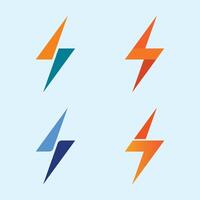 Lightning Bolt Logo and icon set Template with Modern Electric Thunder Symbol for Business and Branding Identity vector