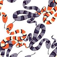 background of snakes with intertwined tails. Seamless pattern for Halloween. Sign of witch magic, symbol of wisdom and knowledge. Ancient symbol of occultism, magic, infinity, mysticism. vector