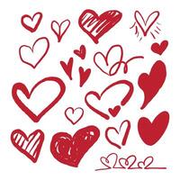 Heart Line Art Set vector