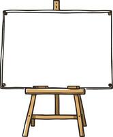 An easel with a blank white board on it vector