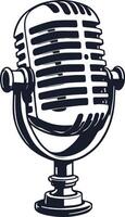A retro microphone on a white background vector
