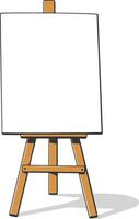 An easel with a blank canvas on it vector