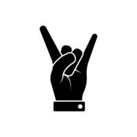 Rock and roll hand black icon isolated on white background. Rock and roll hand line icon for infographic, website or app. Scalable icon designed on a grid system. vector