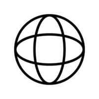 globe icon of web image. Global network sign. World black and white sign or icon vector
