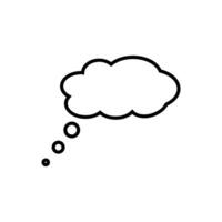 Line think bubble isolated on white background. Trendy think bubble in flat style. Modern template for social network and label. vector