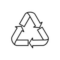 Recycle symbols. Recycling arrow icons. Reusing symbols. Recycling label. Recycle badge. Recycling icons. Recycle, reuse and reduce icons. vector