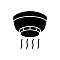 Sensor smoke black icons collection vectors for web ui