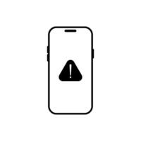 Cell phone error icon and glyph design on a white background vector
