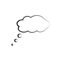 Line think bubble isolated on white background. Trendy think bubble in flat style. Modern template for social network and label vector