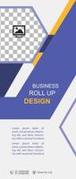 Abstract Roll up design with image place vector