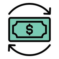 Exchange icon flat line style illustration representing trade and transaction activities, suitable for finance, commerce, and cryptocurrency-related projects vector
