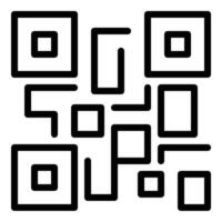 QR code icon flat line style illustration representing digital scanning and quick information access, suitable for marketing, technology, and contactless transaction projects vector
