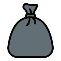 Garbage icon flat line style illustration representing waste and litter, suitable for sanitation, recycling, and environmental cleanup projects vector