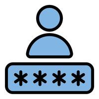 Login icon flat line style illustration representing user access and authentication, suitable for websites, applications, and cybersecurity-related projects vector