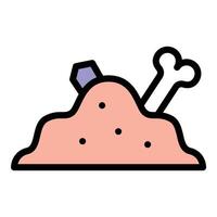 Rubbish icon flat line style illustration representing discarded waste and litter, suitable for sanitation, recycling, and environmental awareness projects vector