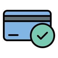 Payment method icon flat line style illustration representing transaction options and financial services, suitable for e-commerce, banking, and business-related projects vector