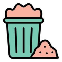 Landfill icon flat line style illustration representing waste disposal and environmental impact, suitable for sanitation, recycling, and sustainability-related projects vector