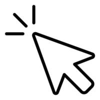 Click icon flat line style illustration representing user interaction and digital selection, suitable for UI UX design, web navigation, and technology-related projects vector