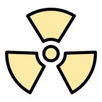 Radioactive icon flat line style illustration representing hazardous materials and radiation warning, suitable for safety, environmental, and science-related projects vector