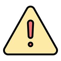 Warning icon flat line style illustration representing alerts and potential hazards, suitable for safety, security, and caution-related projects vector