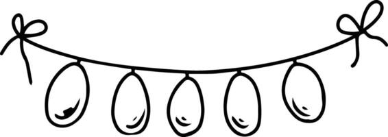 String Lights Outline Garland vector