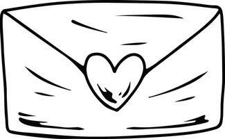Envelope with Heart Seal Outline vector