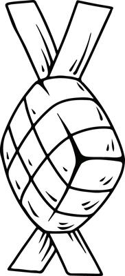 Hand-Drawn Ketupat Rice Dumpling Illustration