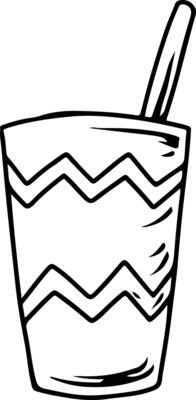 Party Cup with Straw Outline