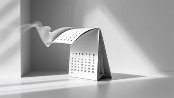 Creative design of a modern calendar displaying the days of the week on a minimalistic white background photo