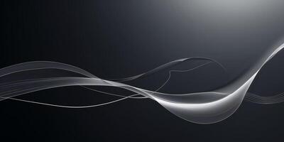 Elegant abstract lines flow gracefully across a dark background creating a sense of movement and tranquility in digital art photo